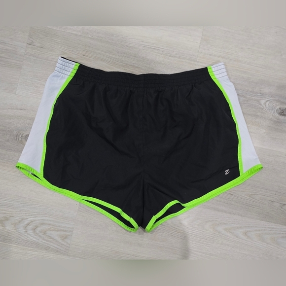 Energy Zone Pants - Energy Zone Running Shorts with Built in Brief  Black Green White Size L